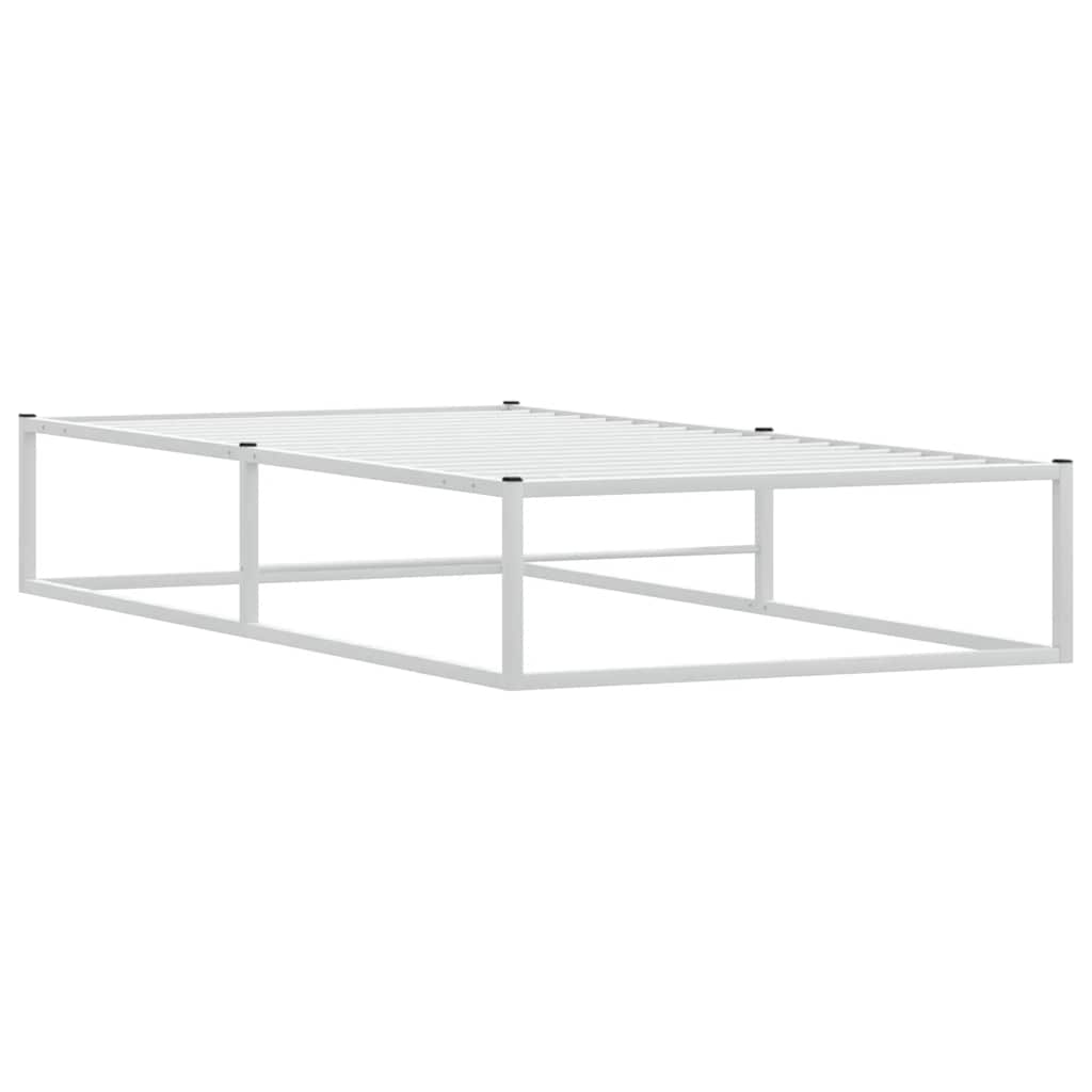 Bed Frame without Mattress White 90x200 cm Metal