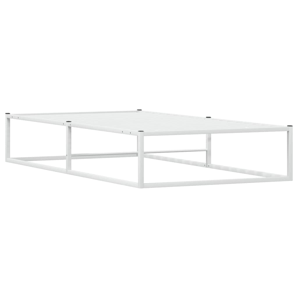 Bed Frame without Mattress White 90x200 cm Metal