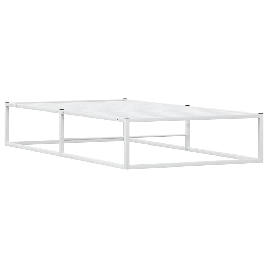 Bed Frame without Mattress White 100x200 cm Metal