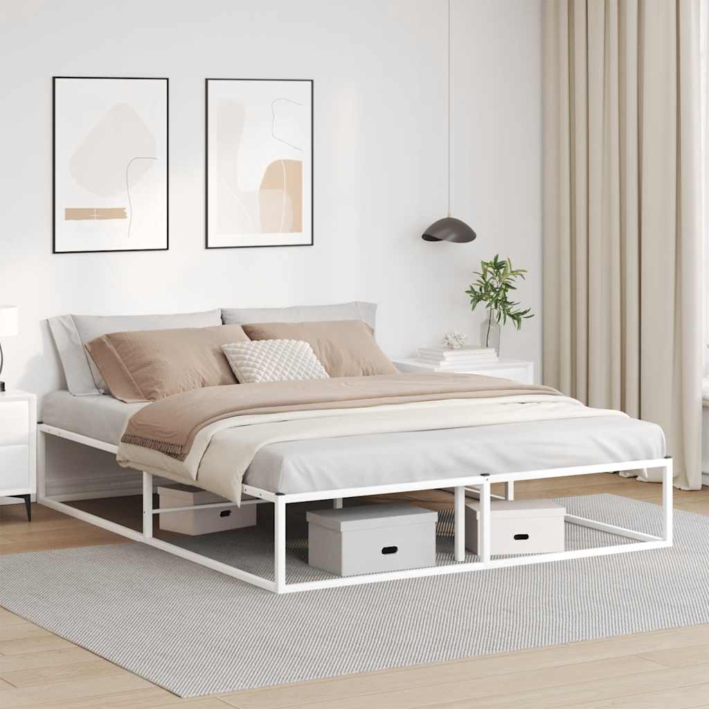 Bed Frame without Mattress White 160x200 cm Metal