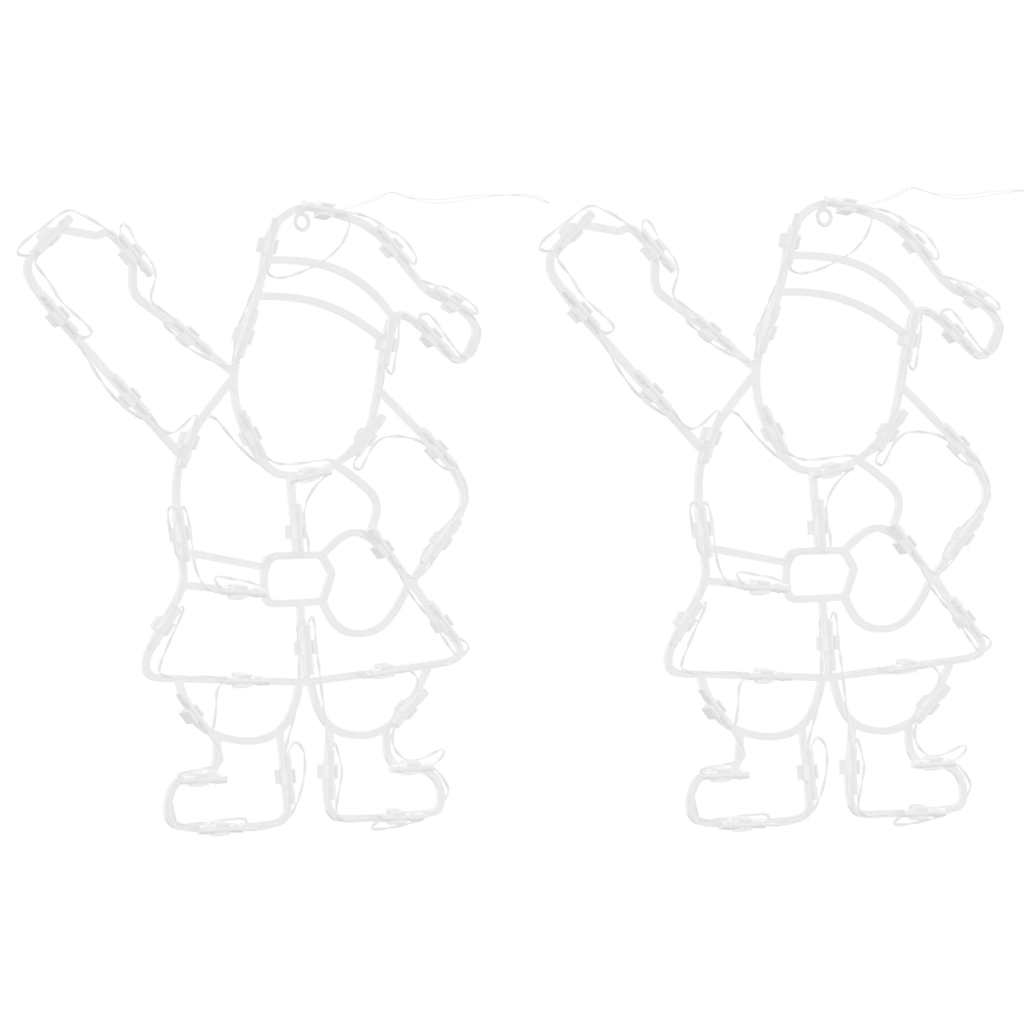 Christmas Lights Santa Silhouette 2 pcs 35 LEDs Warm White