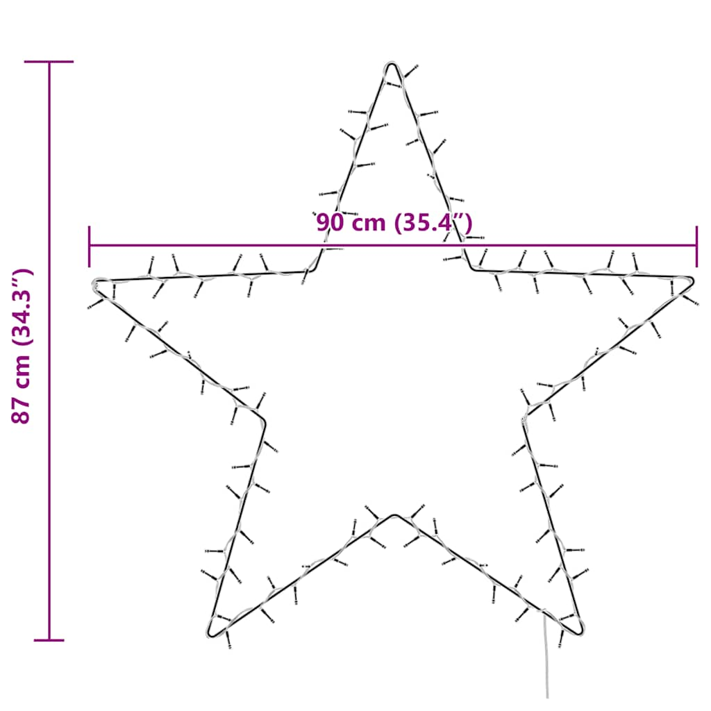 vidaXL Christmas Lights Star Silhouette 115 LEDs Warm White