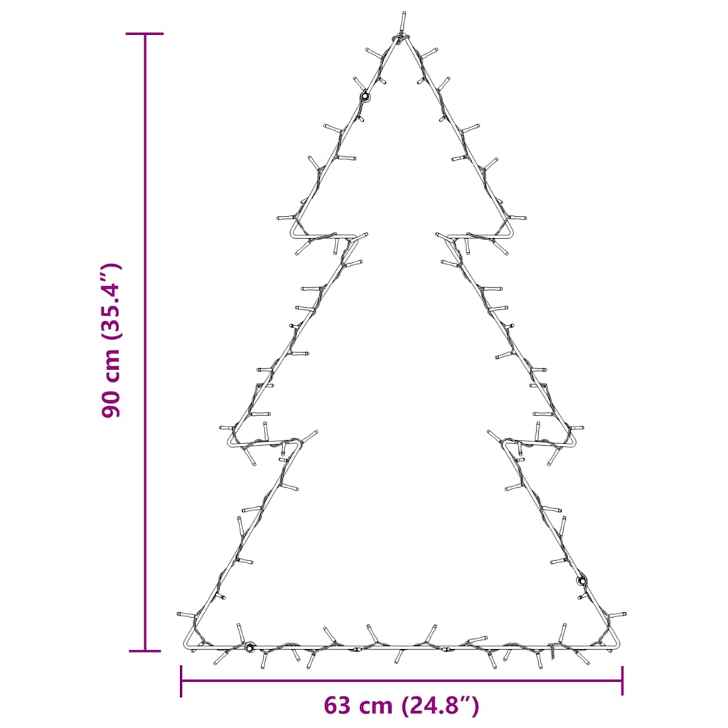 vidaXL Christmas Lights Christmas Tree Silhouette 115 LEDs Warm White