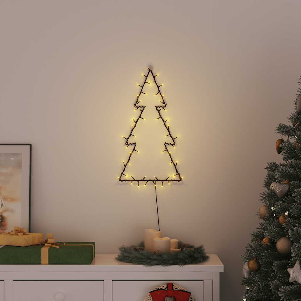 vidaXL Christmas Lights Christmas Tree Silhouette 80 LEDs Warm White