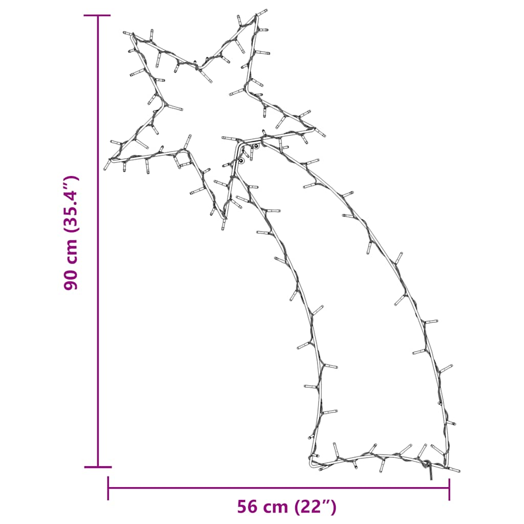 vidaXL Christmas Lights Shooting Star Silhouette 115 LEDs Warm White