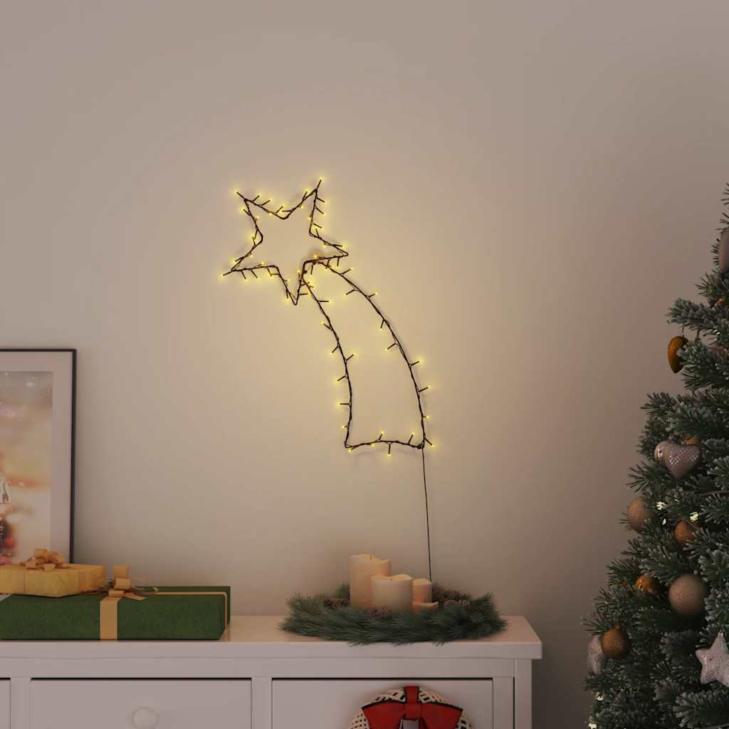 vidaXL Christmas Lights Shooting Star Silhouette 80 LEDs Warm White