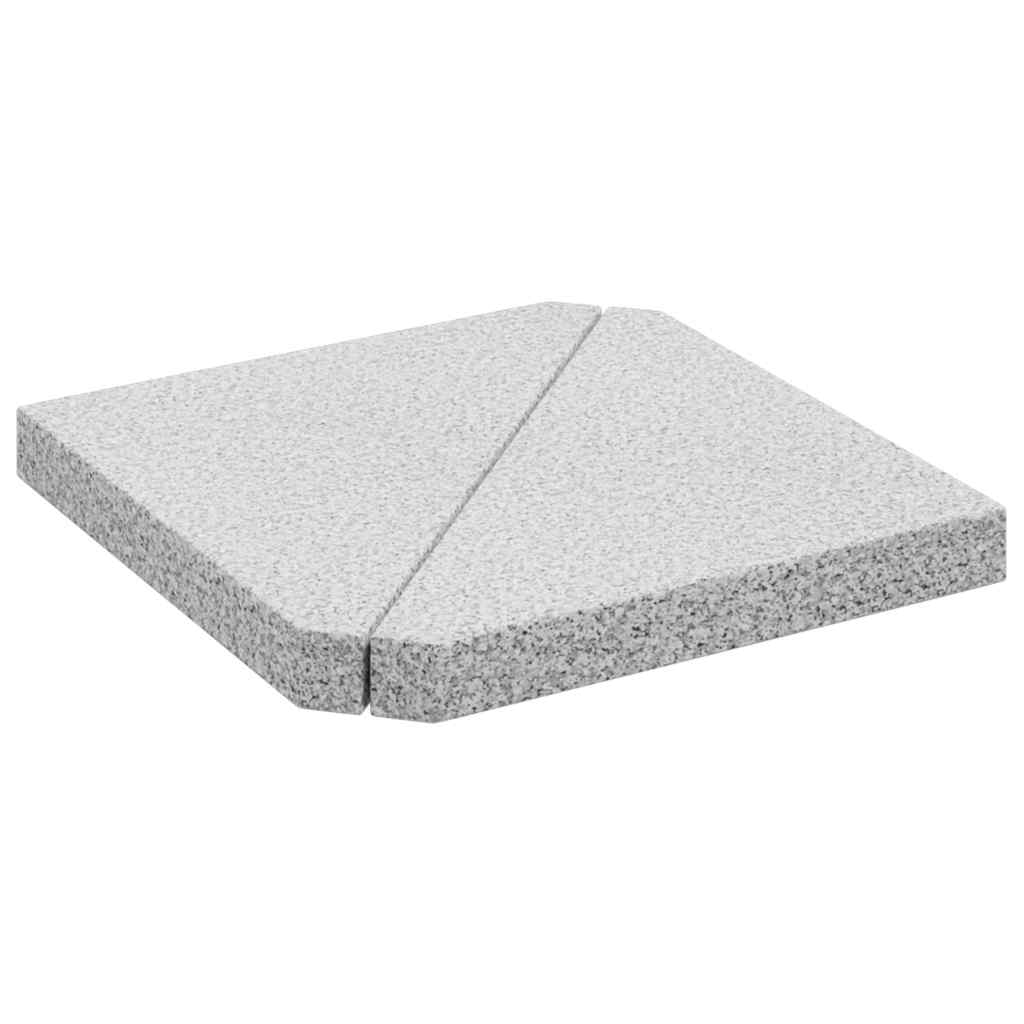 vidaXL Umbrella Weight Plates 2 pcs Grey Granite Triangular 14 kg