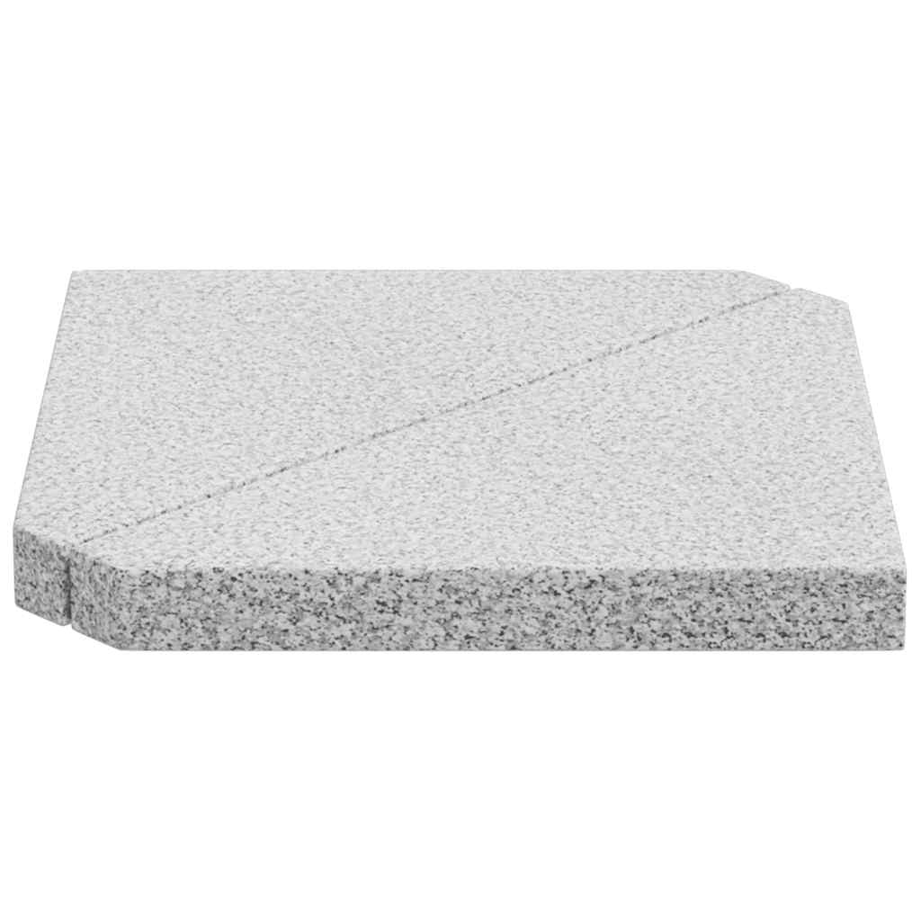 vidaXL Umbrella Weight Plates 2 pcs Grey Granite Triangular 14 kg