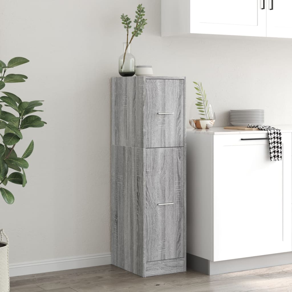 Apothecary Cabinet Grey Sonoma 30x41x118 cm Engineered Wood