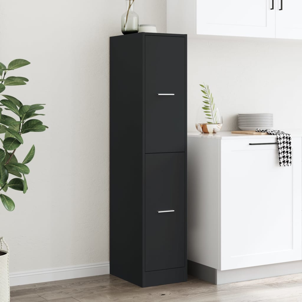 vidaXL Apothecary Cabinet Black 30x41x144.5 cm Engineered Wood