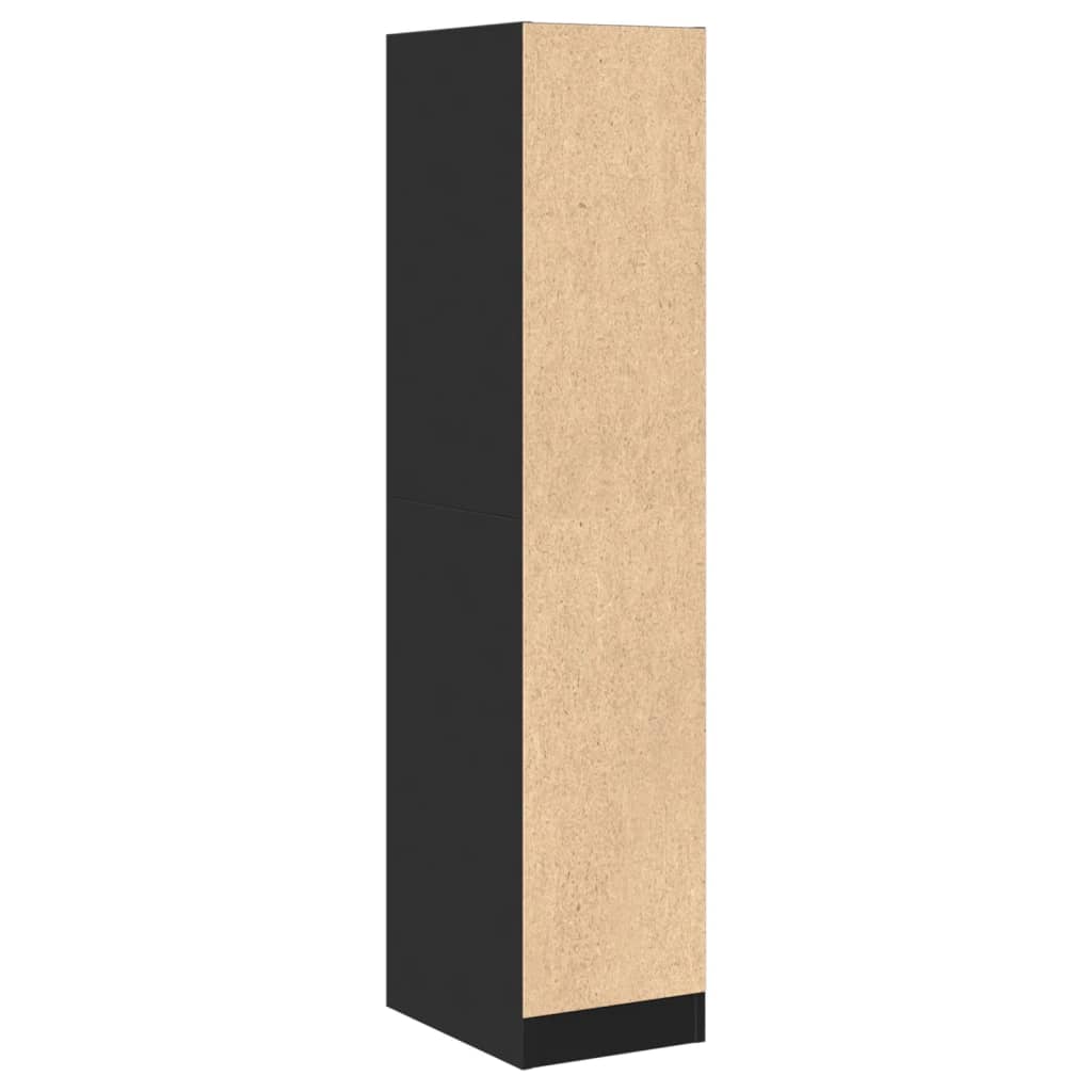 vidaXL Apothecary Cabinet Black 30x41x144.5 cm Engineered Wood