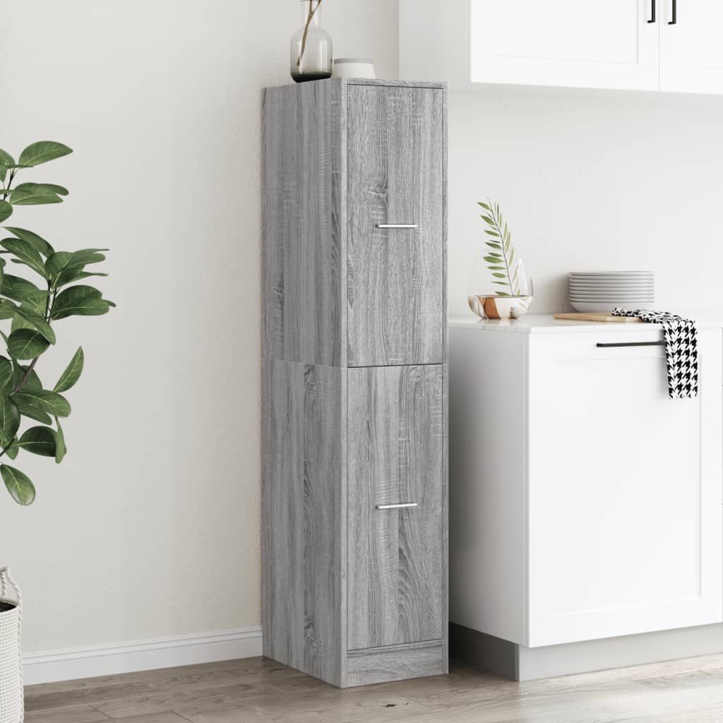 Apothecary Cabinet Grey Sonoma 30x41x144,5 cm Engineered Wood