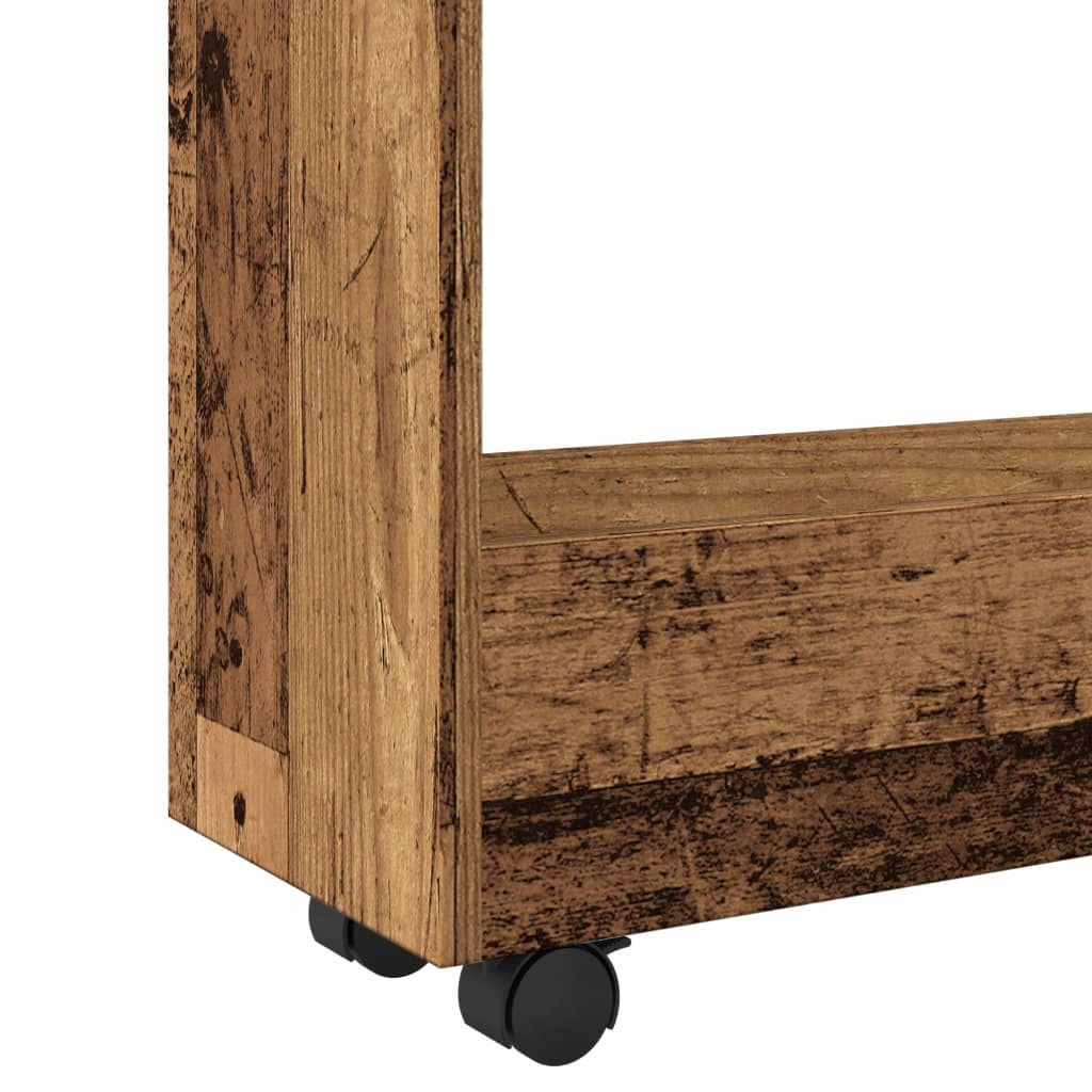 vidaXL Narrow Storage Trolley 3 Tier Old Wood Engineered Wood