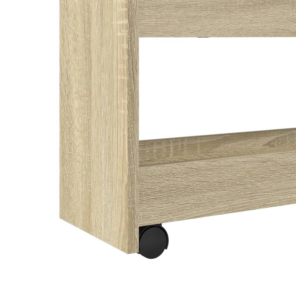 Narrow Storage Trolley 4 Tier Sonoma Oak Engineered Wood