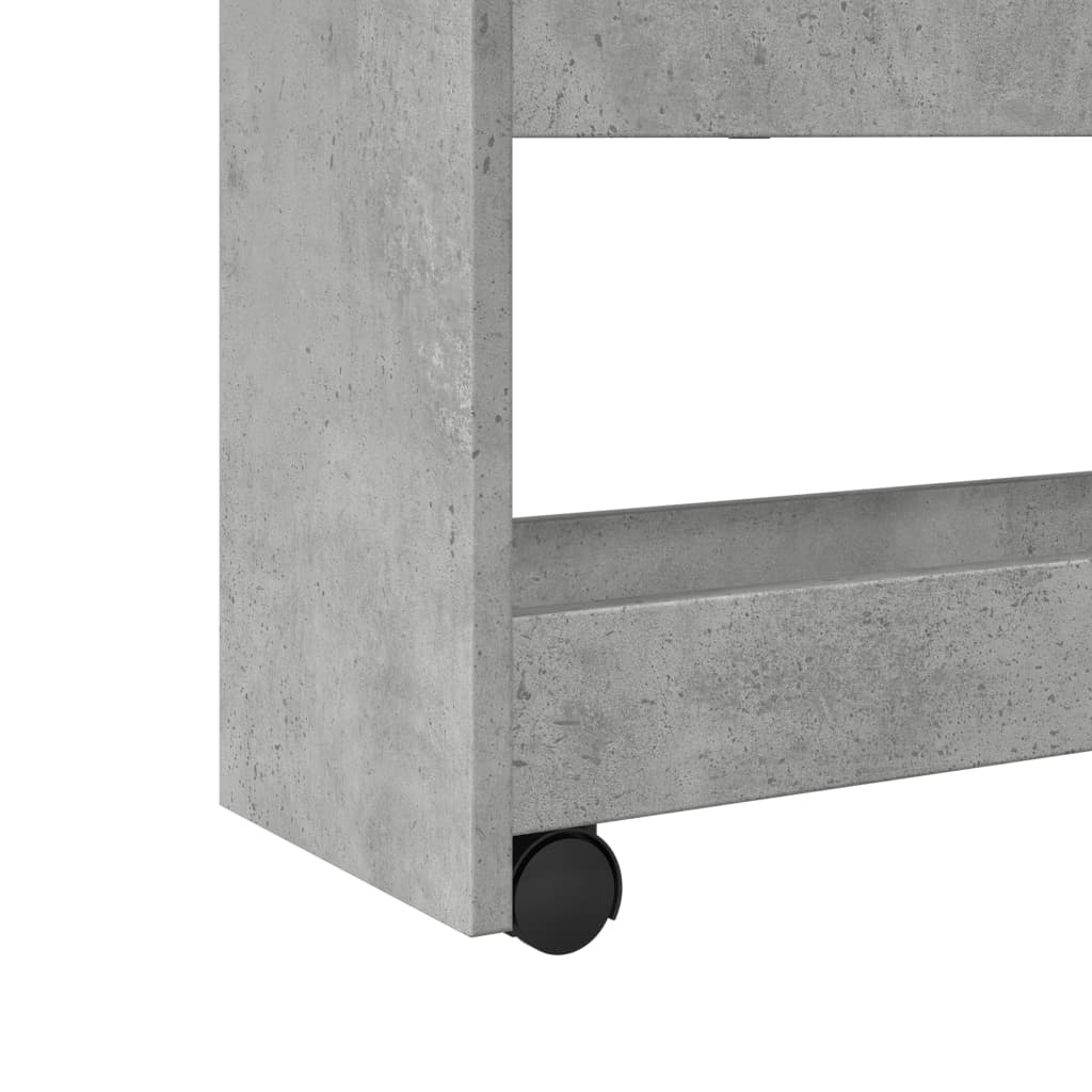 vidaXL Narrow Storage Trolley 4 Tier Concrete Grey Engineered Wood