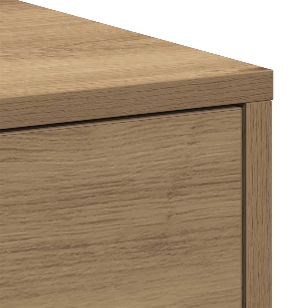 Narrow Bathroom Cupboard with Wheels Artisian Oak Engineered Wood