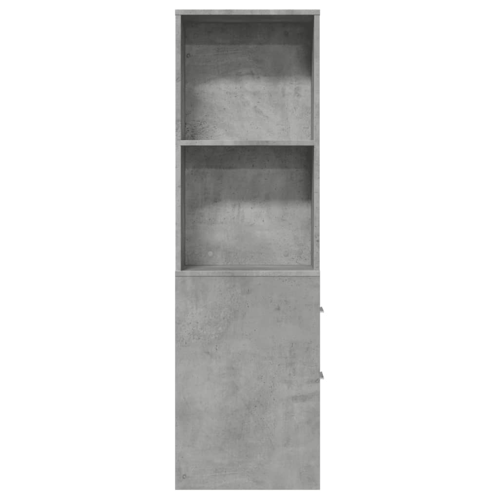 Narrow Bathroom Cupboard with Wheels Concrete Grey