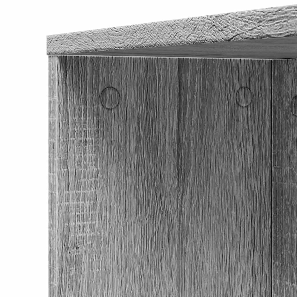 Narrow Bathroom Cupboard with Wheels Grey Sonoma