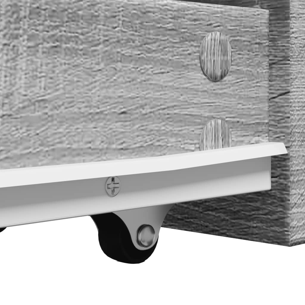 Narrow Bathroom Cupboard with Wheels Grey Sonoma