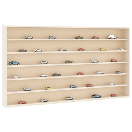 vidaXL Wooden Collector's Display Case with 6 Shelves 100x8.5x55cm