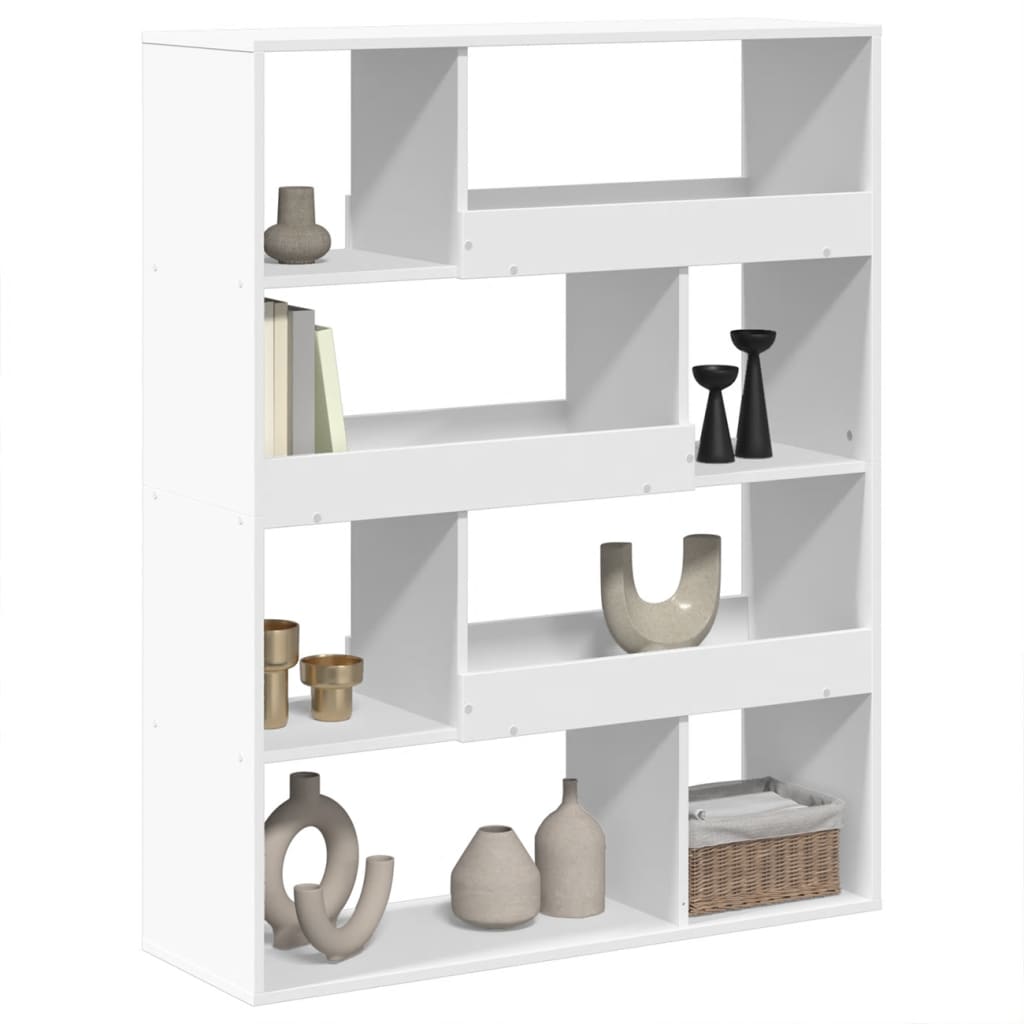 Bookcase White 100x33x125,5 cm Engineered Wood