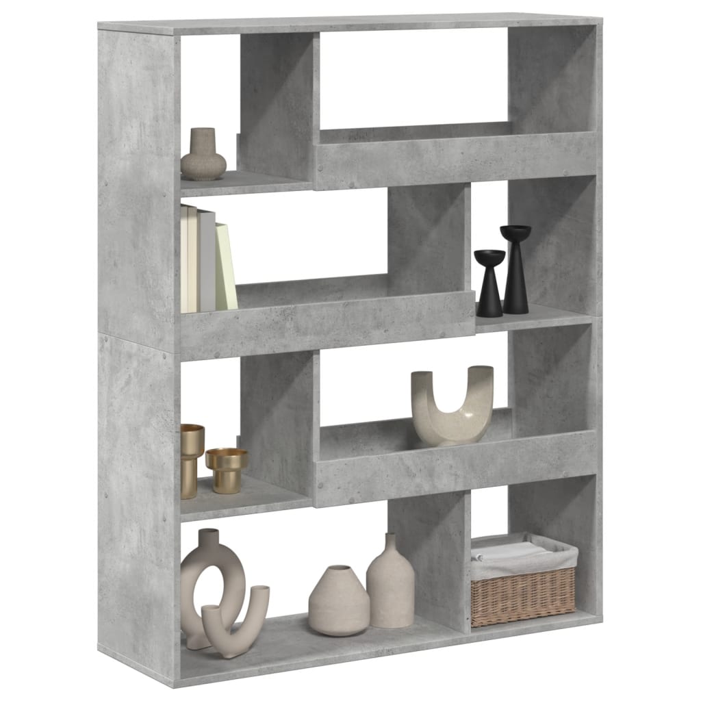 Bookcase Concrete Grey 100x33x125,5 cm Engineered Wood