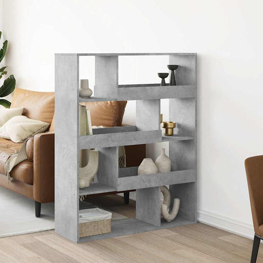Bookcase Concrete Grey 100x33x125,5 cm Engineered Wood