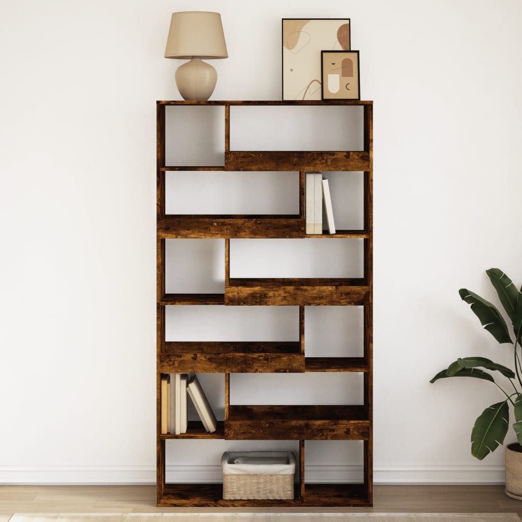 Bookcase Smoked Oak 100x33x187,5 cm Engineered Wood