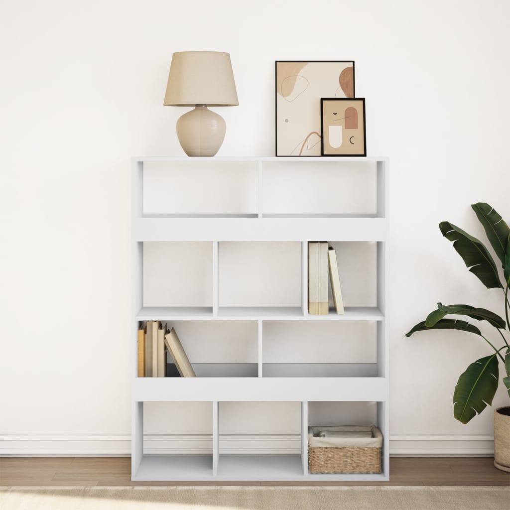 Bookcase White 100x33x125,5 cm Engineered Wood