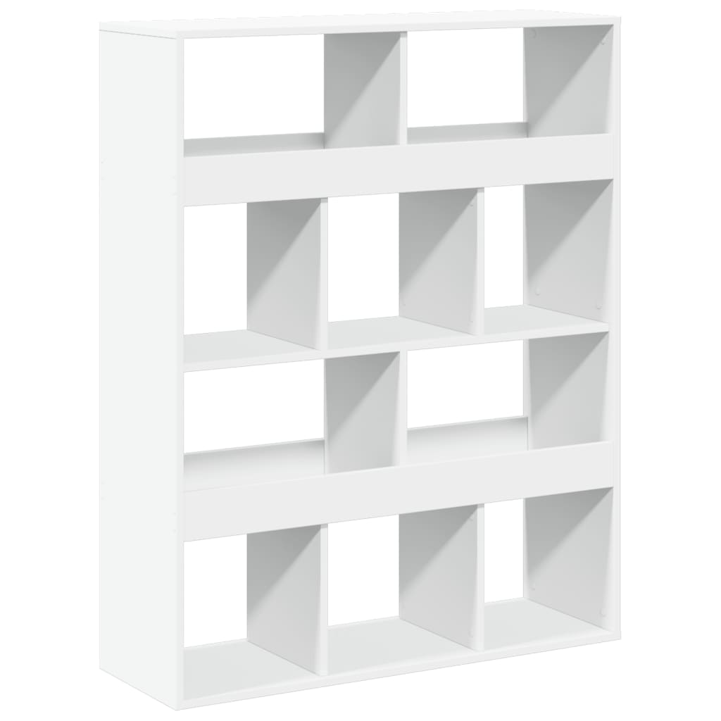 Bookcase White 100x33x125,5 cm Engineered Wood