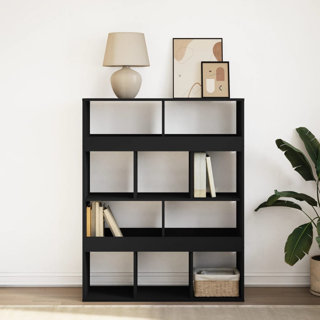 Bookcase Black 100x33x125,5 cm Engineered Wood