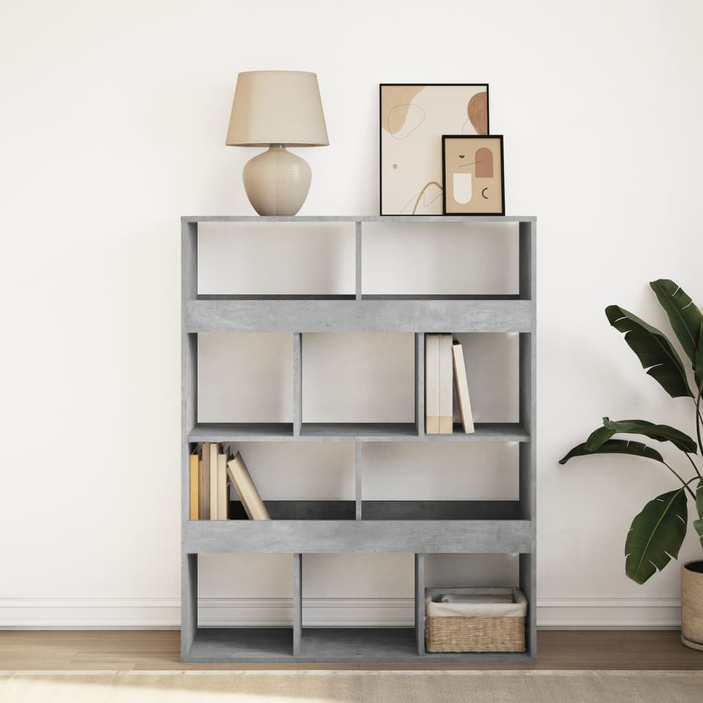 vidaXL Bookcase Concrete Grey 100x33x125.5 cm Engineered Wood