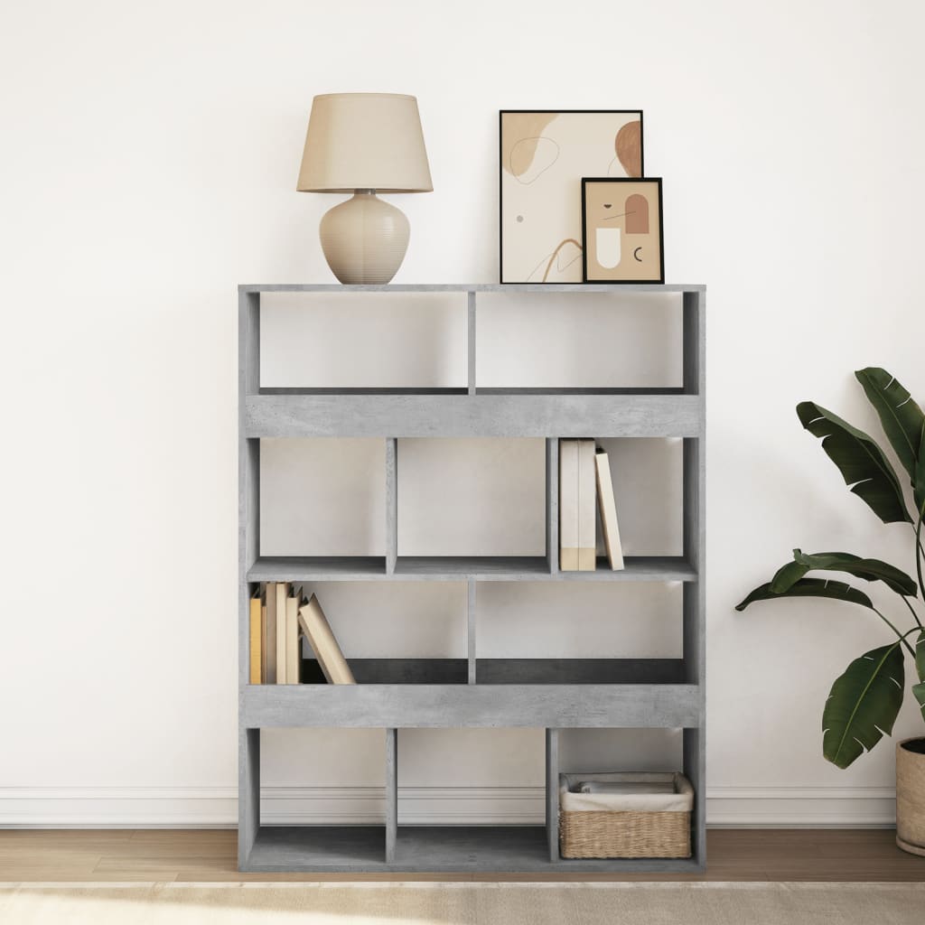 Bookcase Concrete Grey 100x33x125,5 cm Engineered Wood