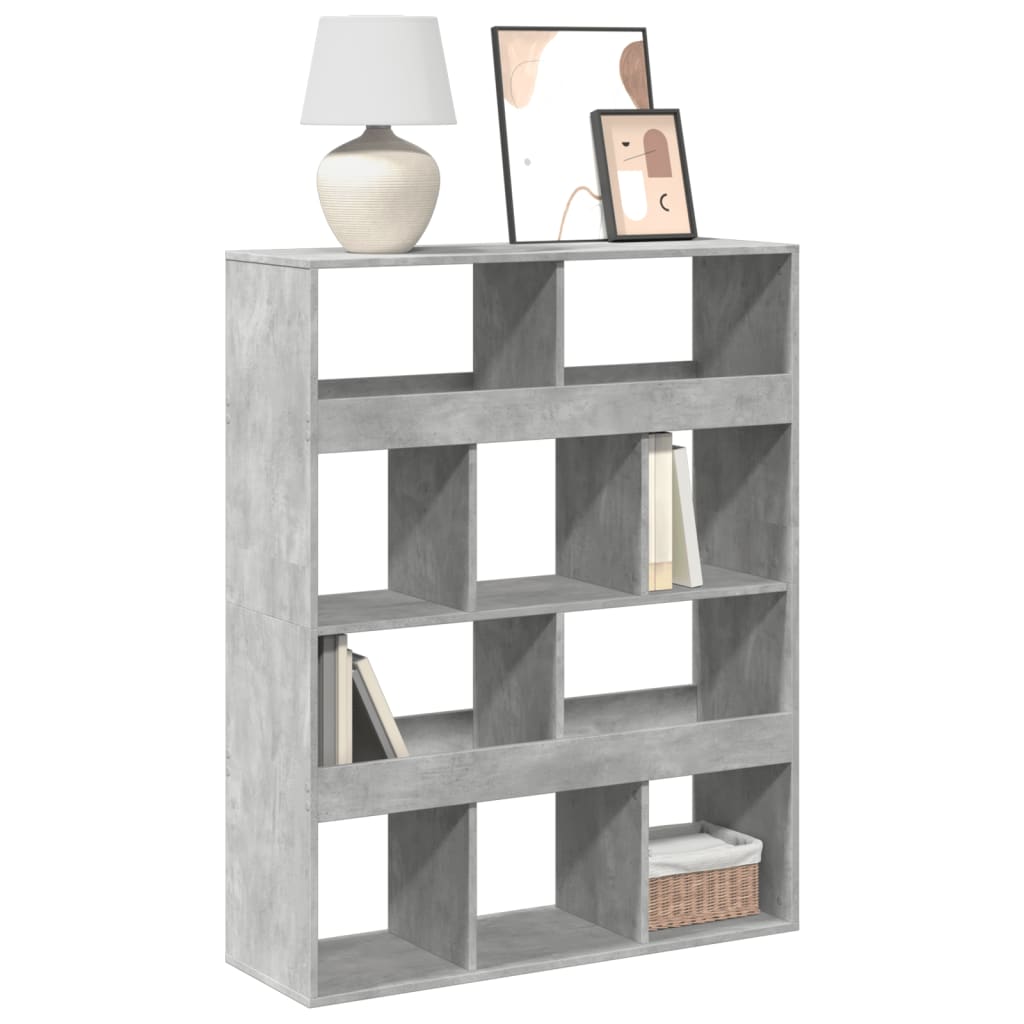 vidaXL Bookcase Concrete Grey 100x33x125.5 cm Engineered Wood