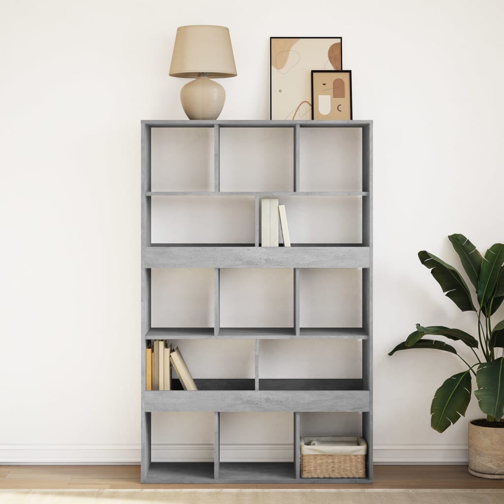 Bookcase Concrete Grey 100x33x156,5 cm Engineered Wood
