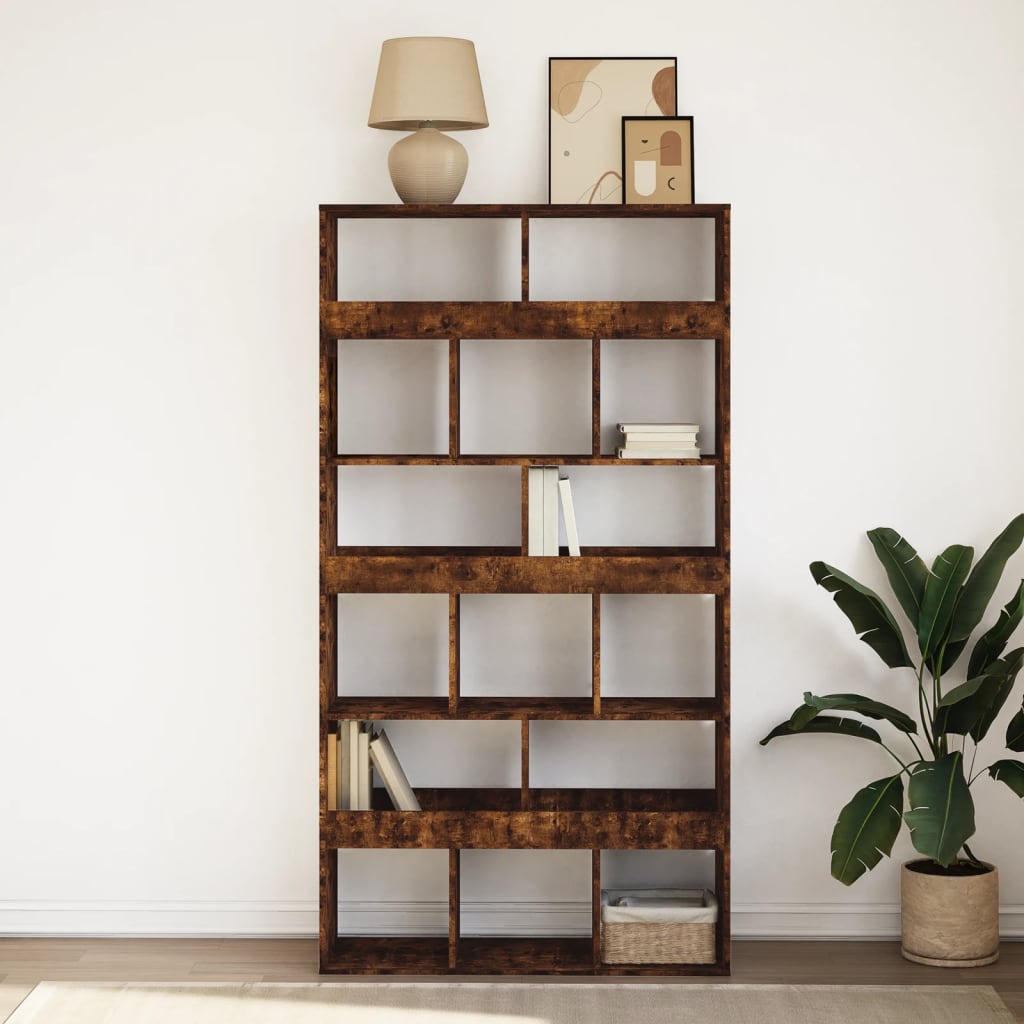 Bookcase Smoked Oak 100x33x187,5 cm Engineered Wood