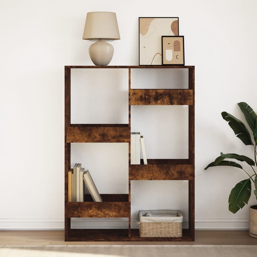 Bookcase Smoked Oak 100x33x135 cm Engineered Wood