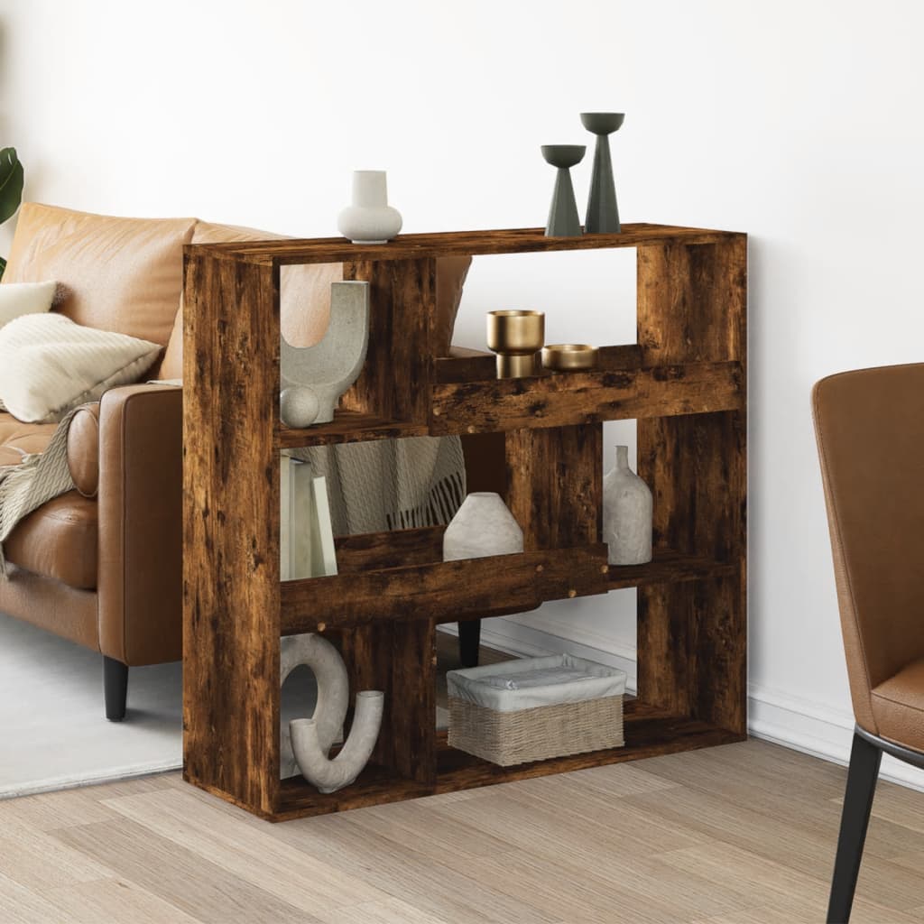 Room Divider Smoked Oak 100x33x94,5 cm Engineered Wood