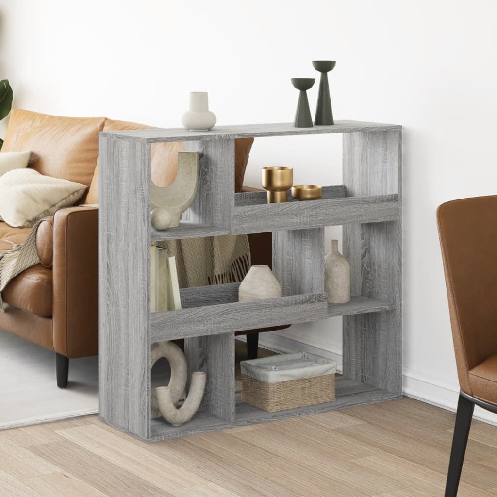 Room Divider Grey Sonoma 100x33x94,5 cm Engineered Wood