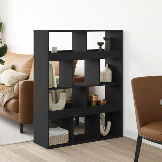 Room Divider Black 100x33x125,5 cm Engineered Wood