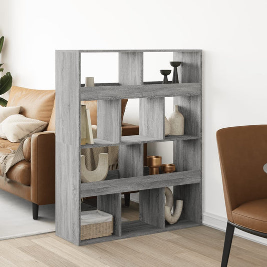 Room Divider Grey Sonoma 100x33x125,5 cm Engineered Wood