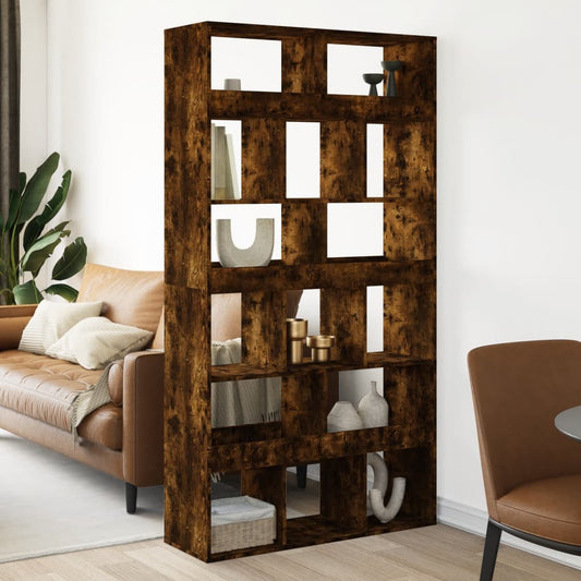 Room Divider Smoked Oak100x33x187,5 cm Engineered Wood