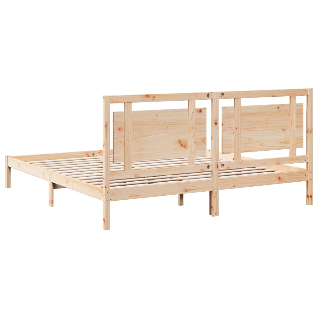 Extra Long Bed Frame without Mattress 200x210 cm Solid Wood