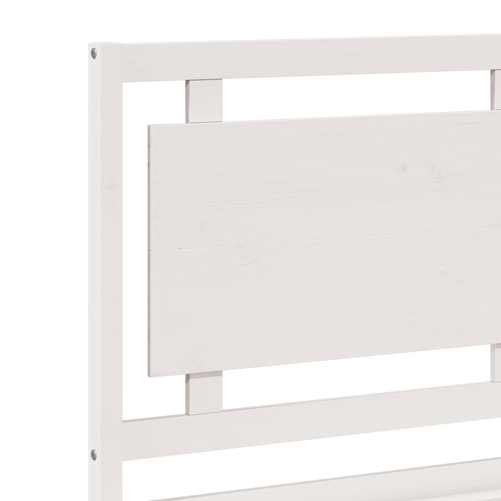 Extra Long Bed Frame without Mattress White 200x220 cm Solid Wood