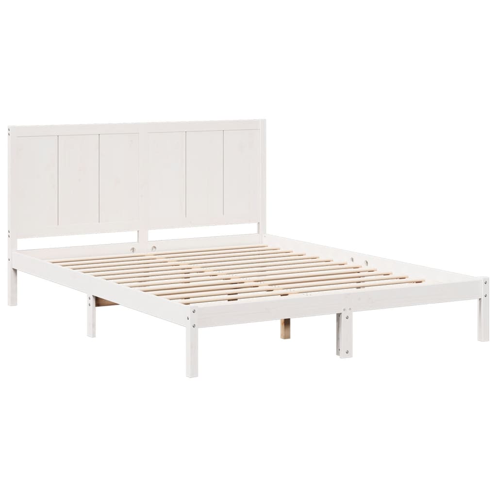 vidaXL Extra Long Bed Frame without Mattress White 180x210 cm Solid Wood