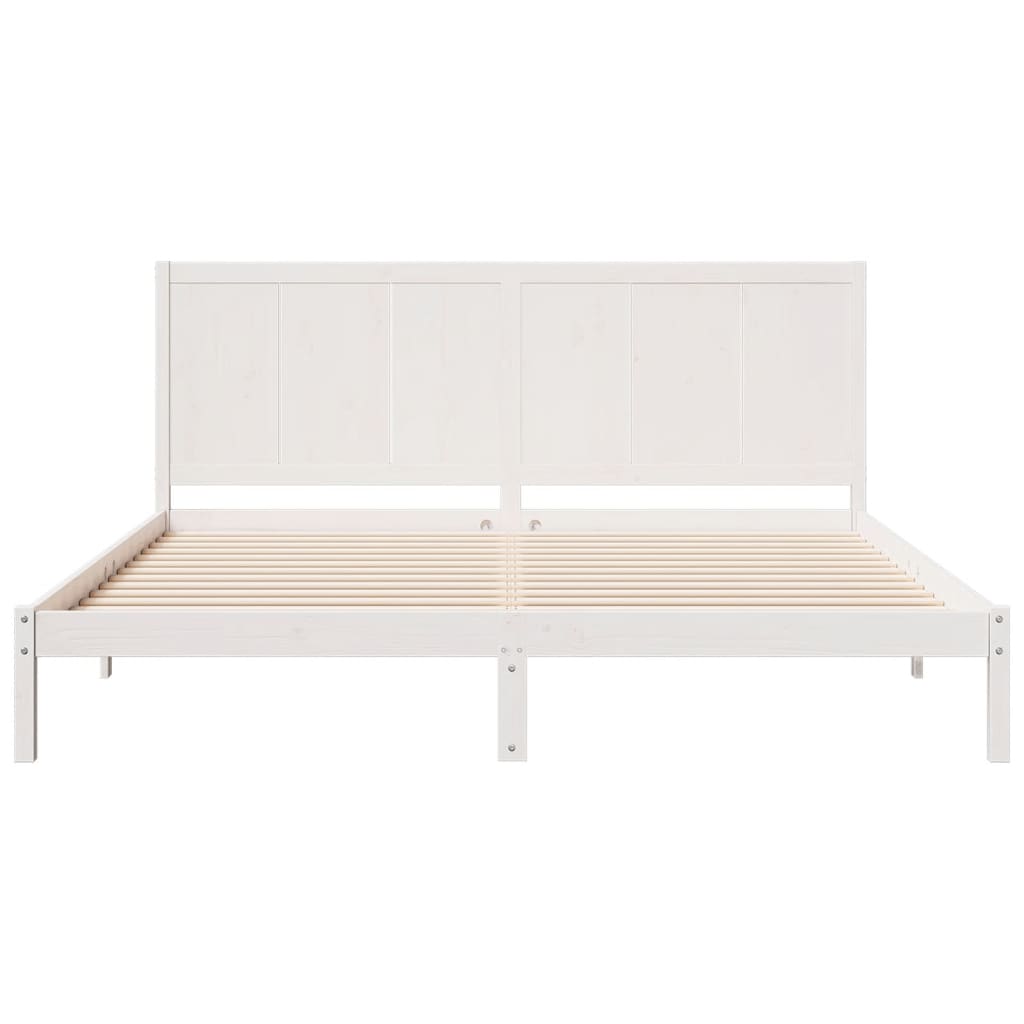 vidaXL Extra Long Bed Frame without Mattress White 180x210 cm Solid Wood