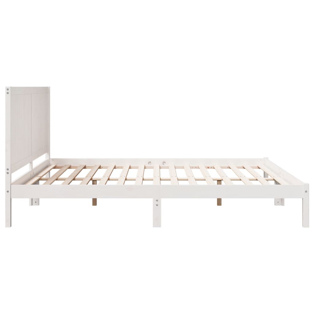 vidaXL Extra Long Bed Frame without Mattress White 180x210 cm Solid Wood