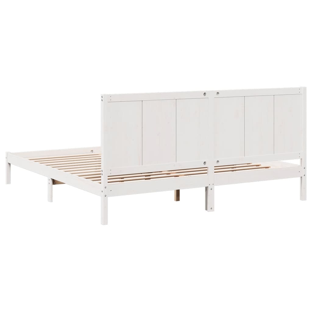 vidaXL Extra Long Bed Frame without Mattress White 180x210 cm Solid Wood