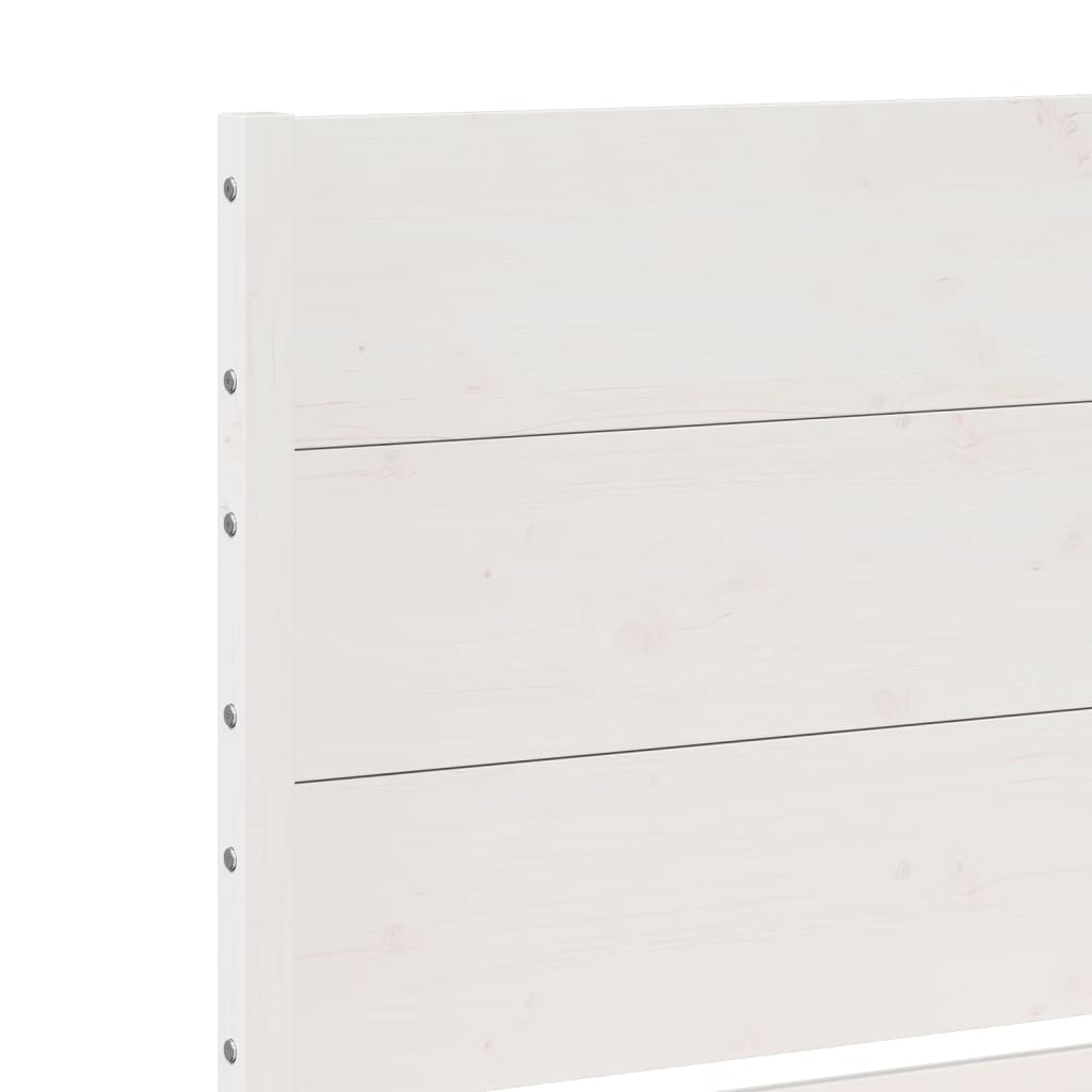Extra Long Bed Frame without Mattress White 200x220 cm Solid Wood