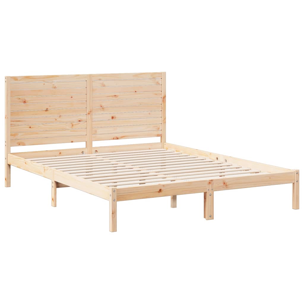 Extra Long Bed Frame without Mattress 140x210 cm Solid Wood